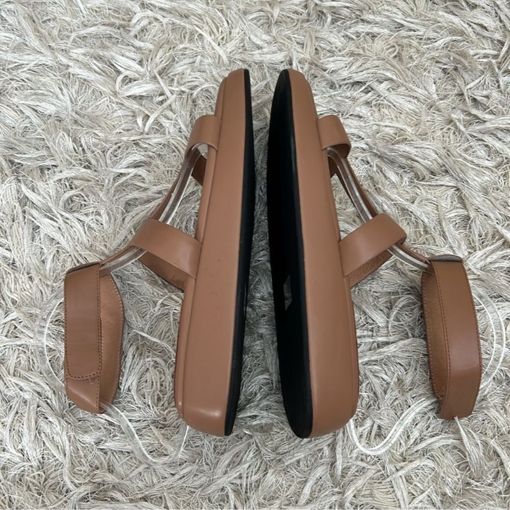 NWOB Jeffrey Campbell Devis Leather Platform Sandals in Dark Natural / Tan - Picture 10 of 12